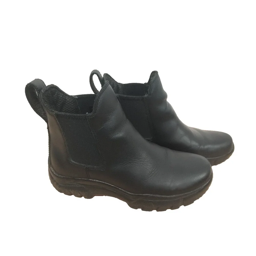 Roper Performance Men's Black 7.5 Leather Stretch Chelsea Chunky Ankle‎ Boots